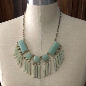 Mint fringe detail necklace